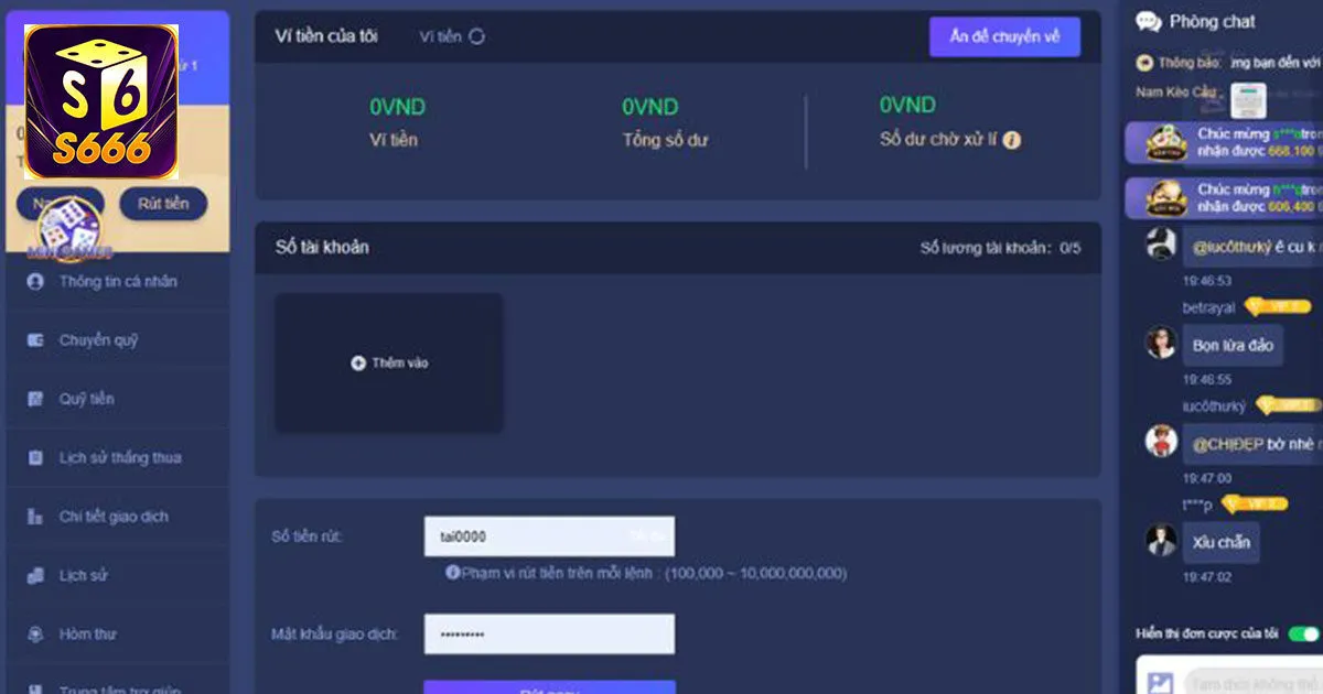 3 Bước Cơ Bản Giúp Bet Thủ Rút Tiền S666 An Toàn, Siêu Tốc 2 Chi tiết các bước rút tiền S666 an toàn, siêu tốc
